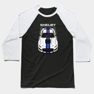 Ford Mustang Shelby GT500 2020-2021 - White - Blue Stripes Baseball T-Shirt